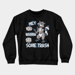 Hey You Wanna See Some Trash Raccoon Crewneck Sweatshirt